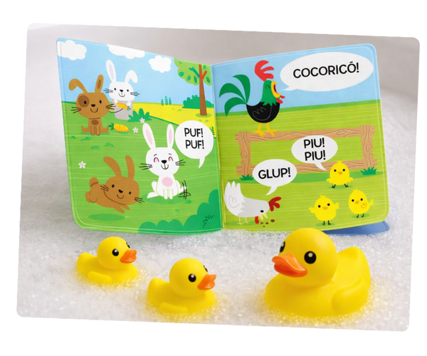 Kit 4 Livros Infantis de Banho para Bebês