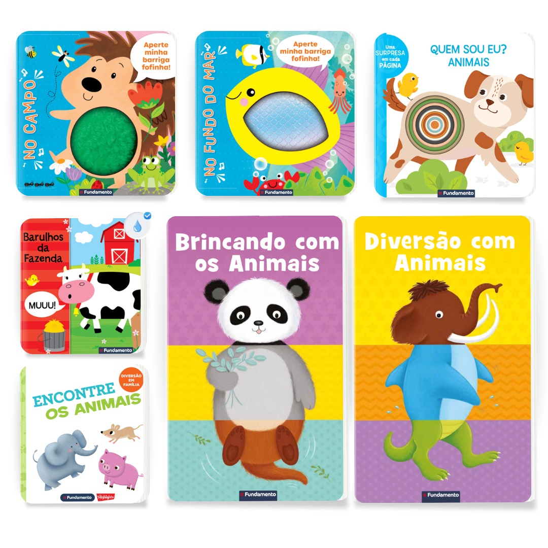 Kit Aprendendo Os Animais - 7 Livros para Bebês