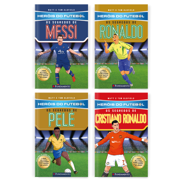 Kit Herois do Futebol - 4 Livros (cr7, Messi, Ronaldo, e Pelé)