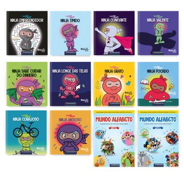 Kit Seu Filho Mais Inteligente: Segredo dos Ninjas 10 Livros + Kit Mundo Alfabeto