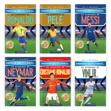 Kit Heróis do Futebol - 6 Livros (Pelé, Ronaldo Fenômeno, Vini Jr, Neymar, CR7 e Messi)