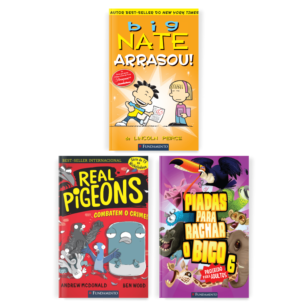 Kit Engraçado: Piadas para Rachar o Bico + Big Nate + Real Pigeons