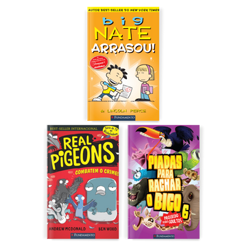 Kit Engraçado: Piadas para Rachar o Bico + Big Nate + Real Pigeons