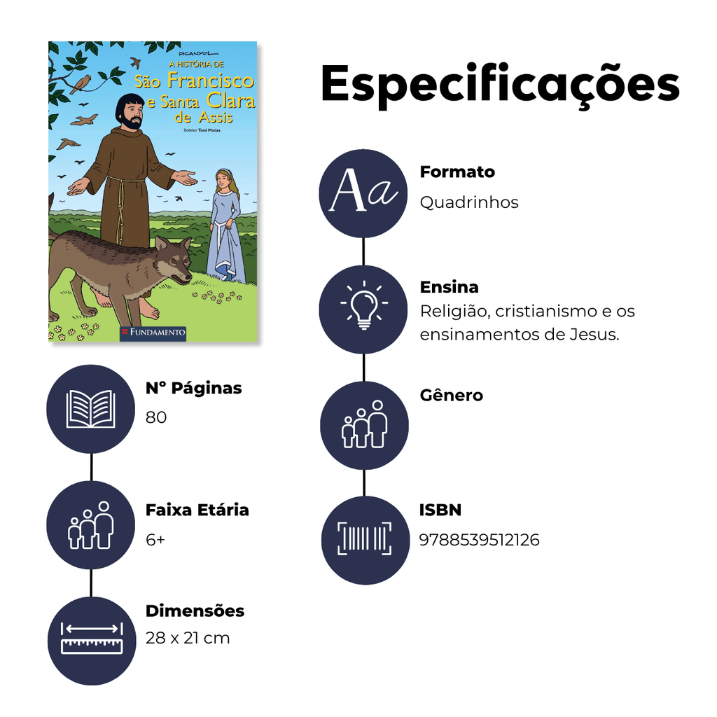 A História de São Francisco e Santa Clara de Assis - Editora Fundamento livro_infantil