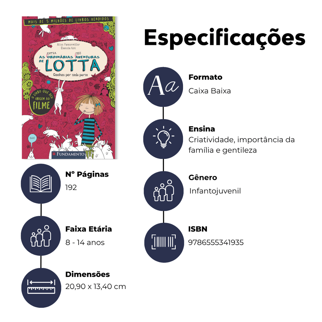 As (Extra)Ordinárias (Des)Aventuras de Lotta 1: Coelhos por Toda a Parte - Editora Fundamento livro_infantil