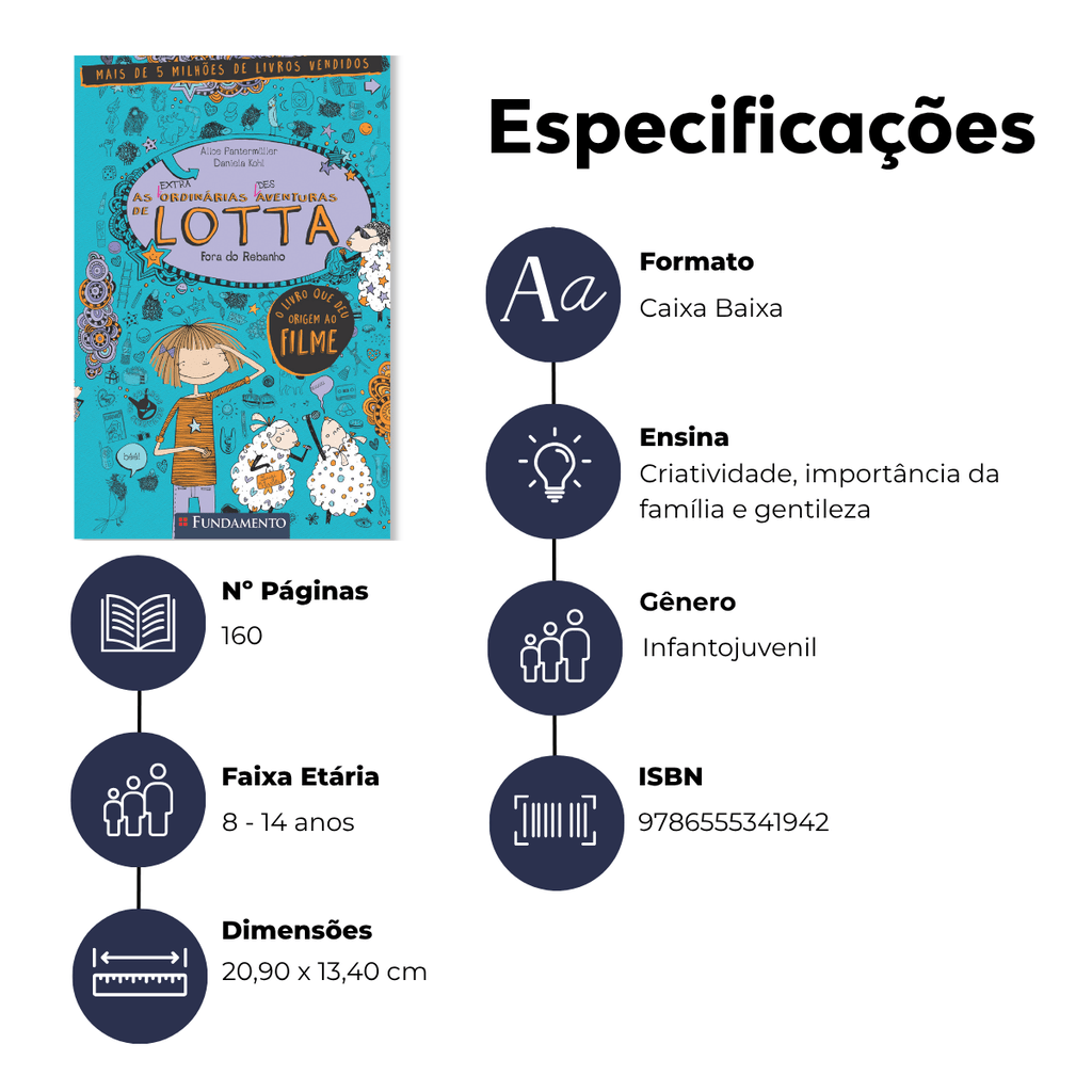 As (Extra)Ordinárias (Des)Aventuras de Lotta 2: Fora do Rebanho - Editora Fundamento livro_infantil