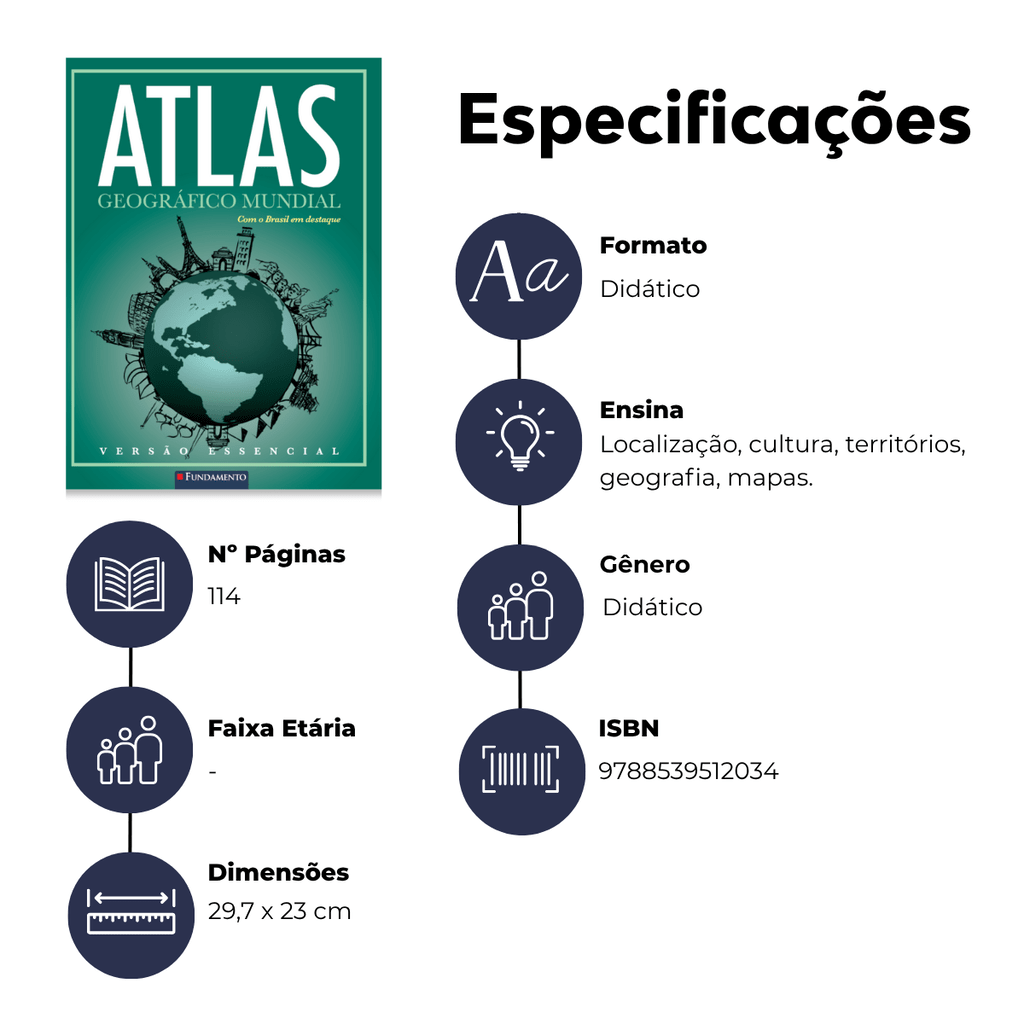 Atlas Geografico Mundial Versao Essencial - Verde - 2ª Edicao - Editora Fundamento livro_infantil