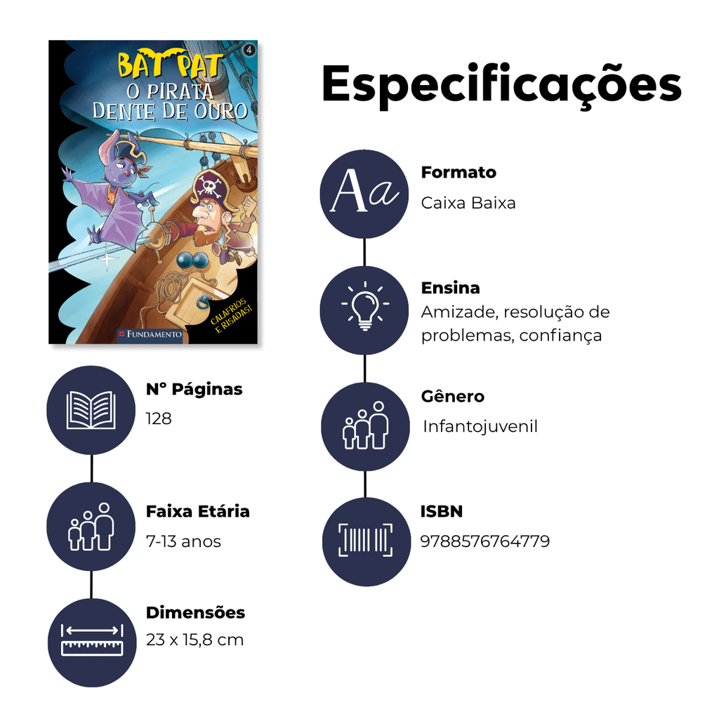 Bat Pat - o Pirata Dente de Ouro - Editora Fundamento livro_infantil