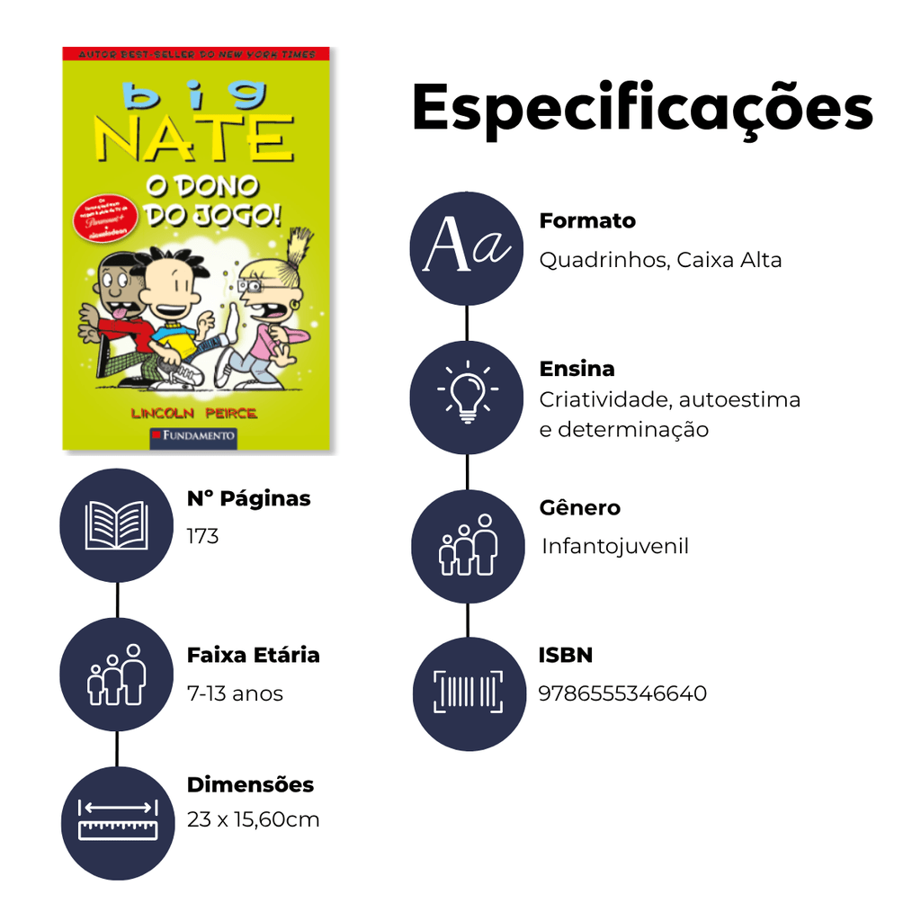 Big Nate: o Dono do Jogo! - Editora Fundamento livro_infantil