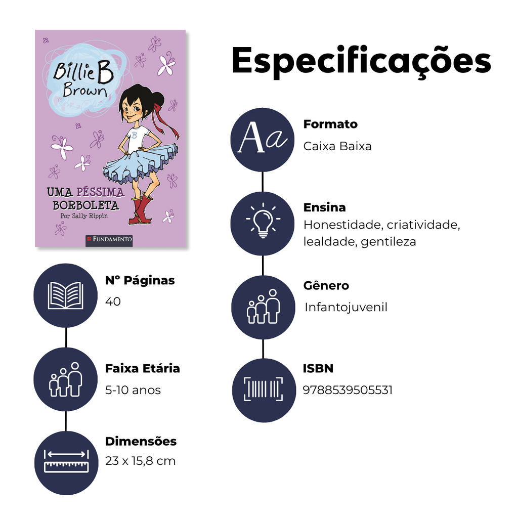 Billie B. Brown - Uma Péssima Borboleta - Editora Fundamento livro_infantil