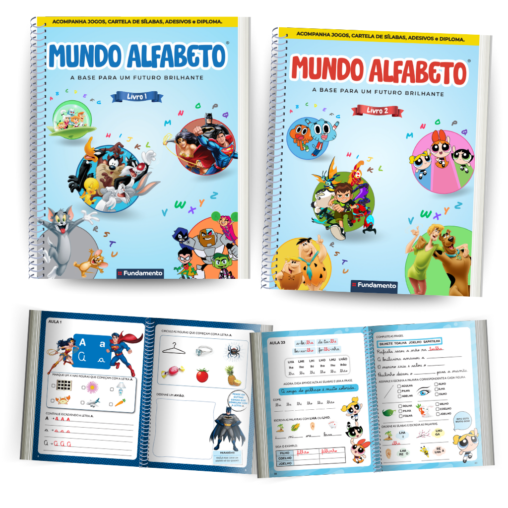 Kit Mundo Alfabeto - 2 Livros de Alfabetização + Acesso a Videoaulas Dinâmicas