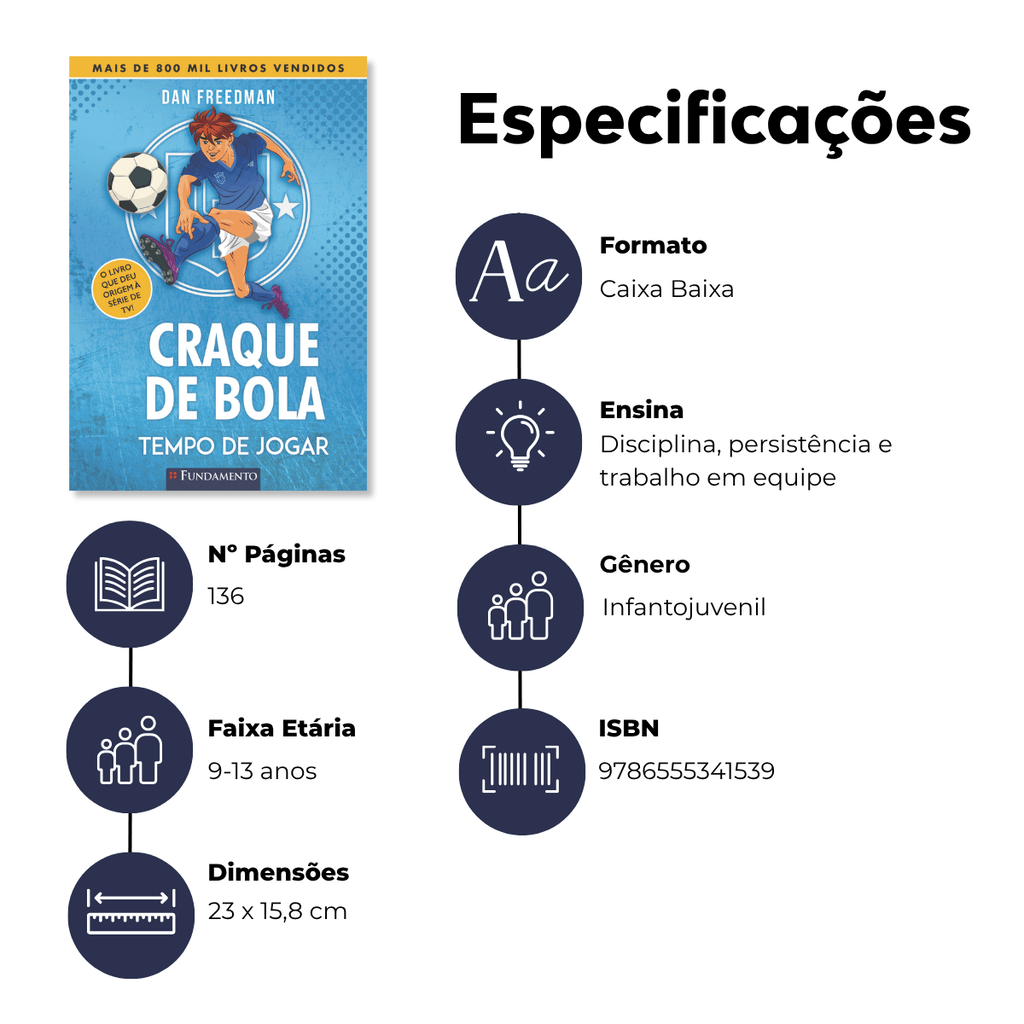 Craque de Bola 01 - Tempo de Jogar - Editora Fundamento livro_infantil