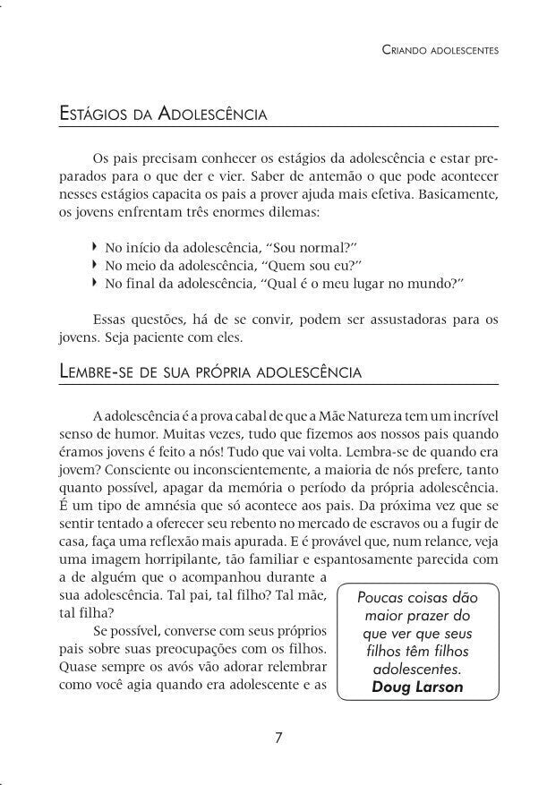 Criando Adolescentes - 3ª Edicao - Editora Fundamento livro_infantil