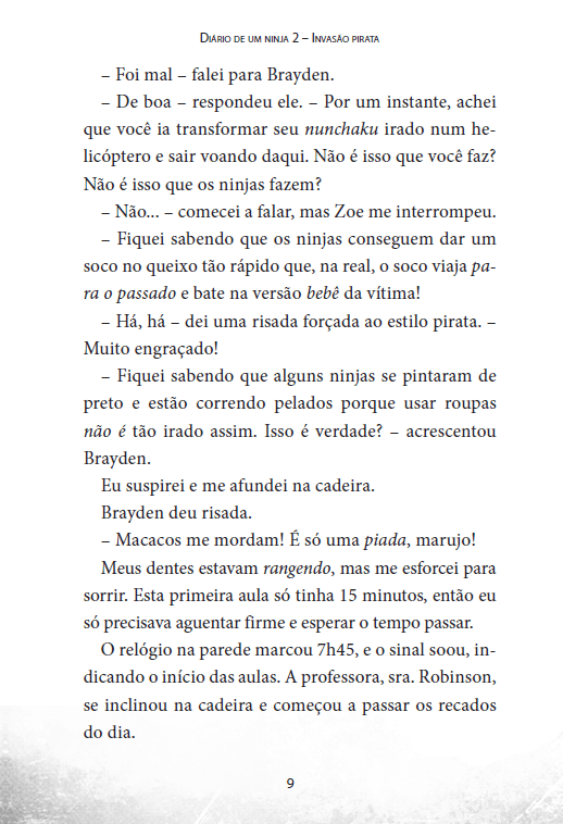 Diário de Um Ninja 2: Invasão Pirata - Editora Fundamento livro_infantil