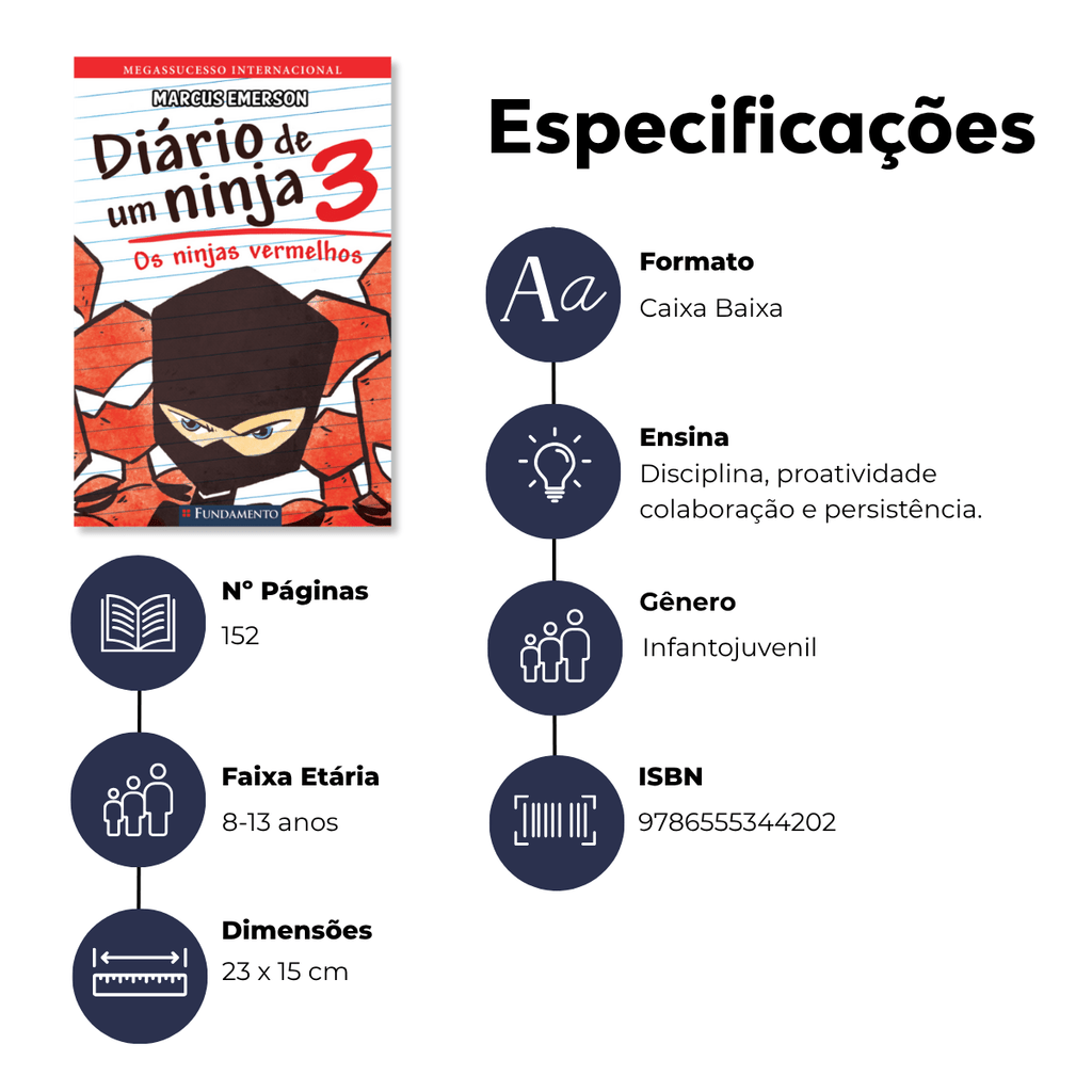 Diário de Um Ninja 3: Os Ninjas Vermelhos - Editora Fundamento livro_infantil