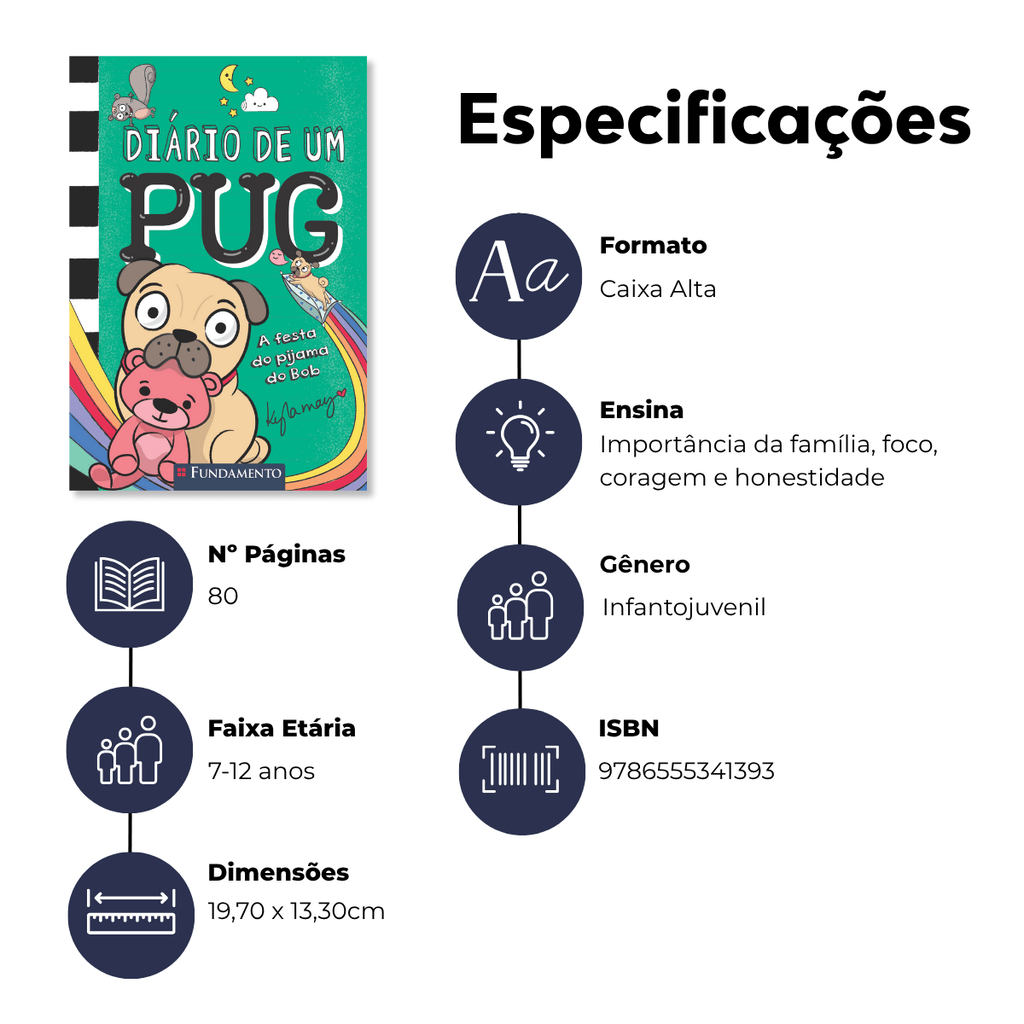 Diário de Um Pug: a Festa do Pijama do Bob - Editora Fundamento livro_infantil