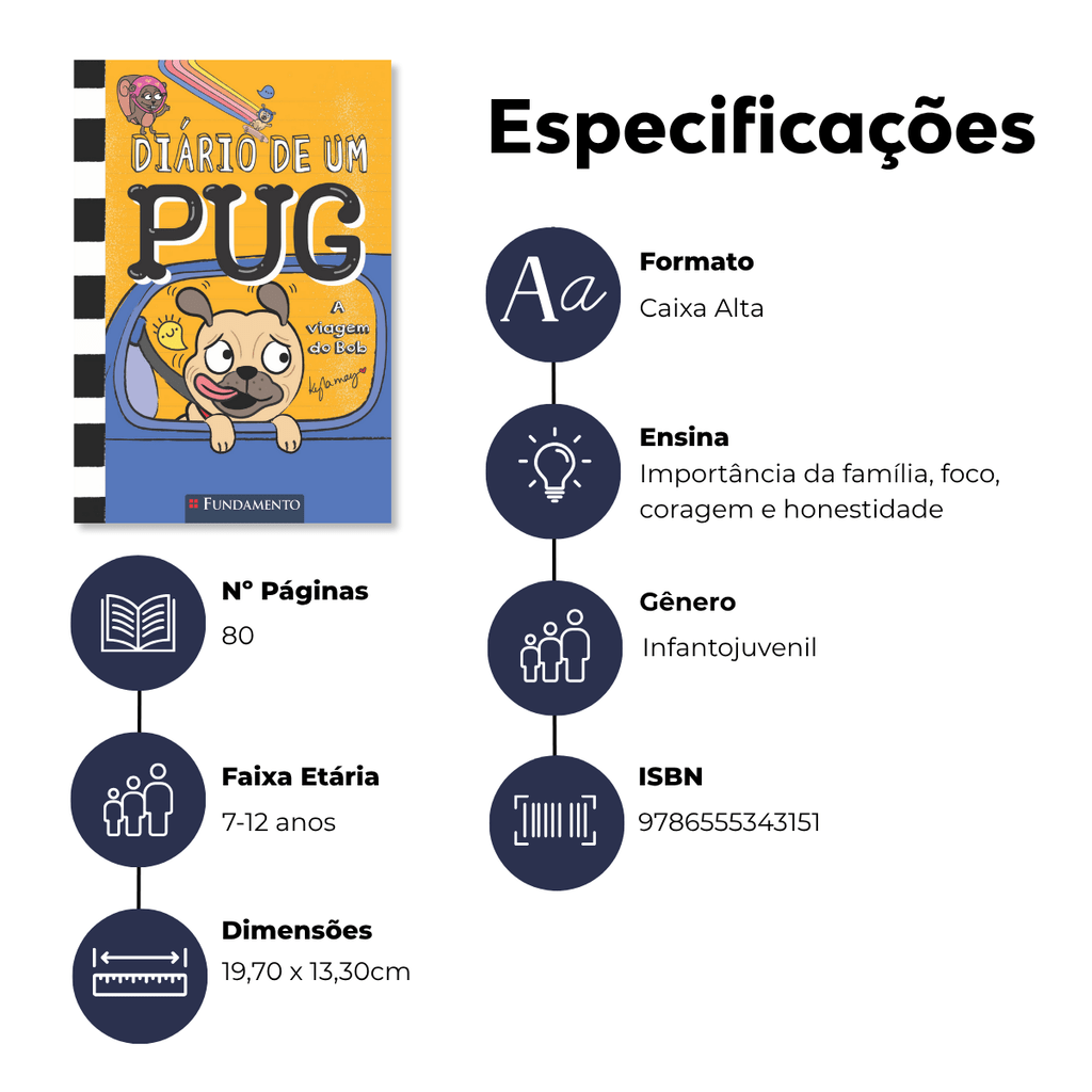 Diário de Um Pug: a Viagem do Bob - Editora Fundamento livro_infantil