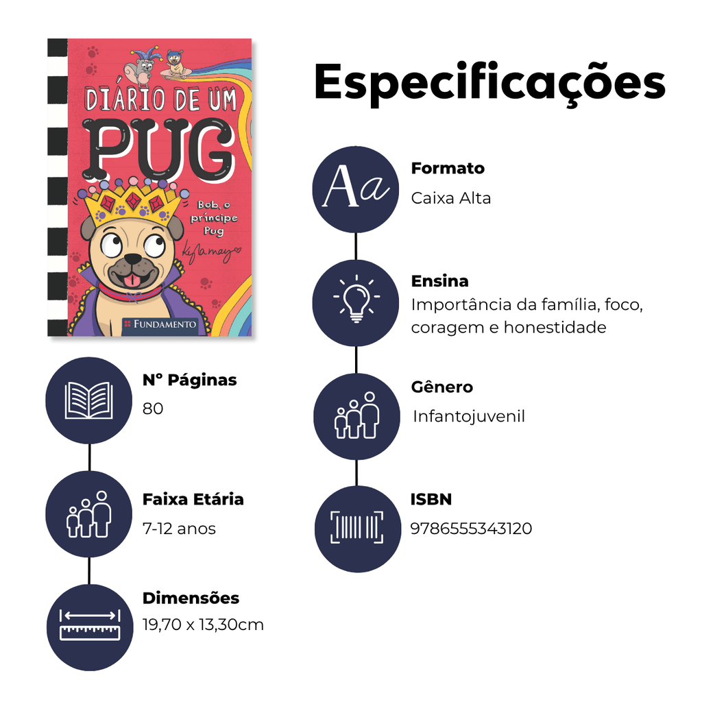 Diário de Um Pug: Bob, o Príncipe Pug - Editora Fundamento livro_infantil