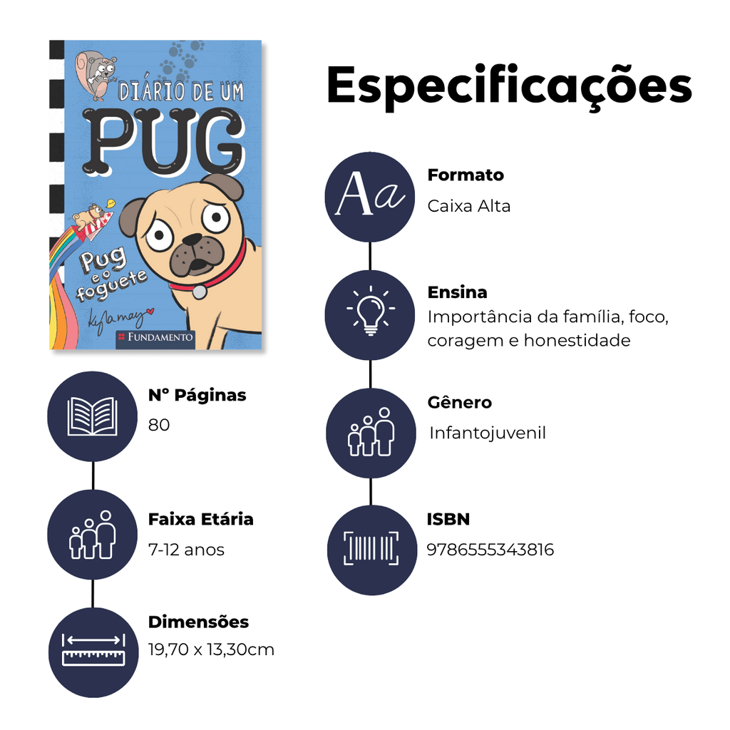 Diário de Um Pug : Pug e o Foguete - Editora Fundamento livro_infantil