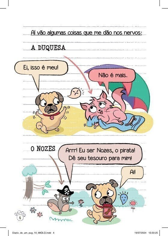 Diário de Um Pug: Pug na Praia - Editora Fundamento livro_infantil
