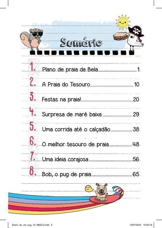 Diário de Um Pug: Pug na Praia - Editora Fundamento livro_infantil