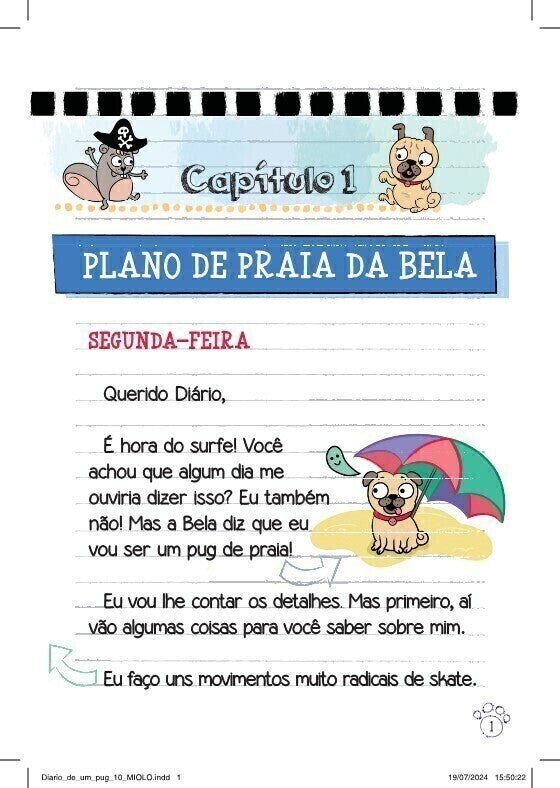 Diário de Um Pug: Pug na Praia - Editora Fundamento livro_infantil