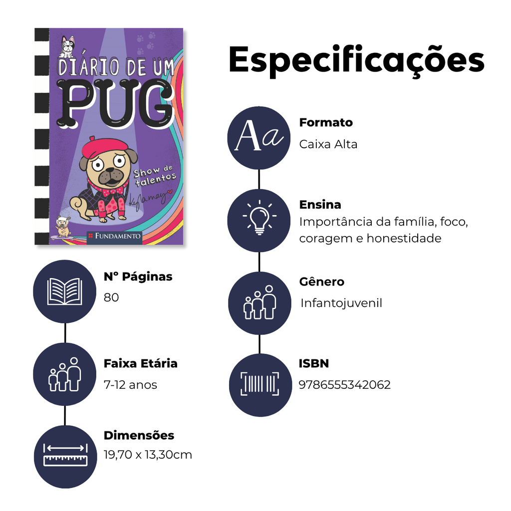 Diário de Um Pug: Show de Talentos - Editora Fundamento livro_infantil