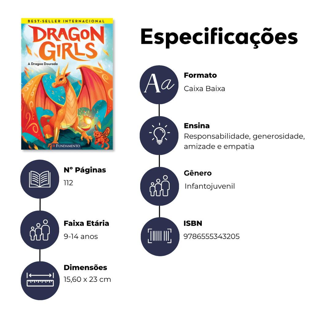 Dragon Girls 01: a Dragoa Dourada - Editora Fundamento livro_infantil