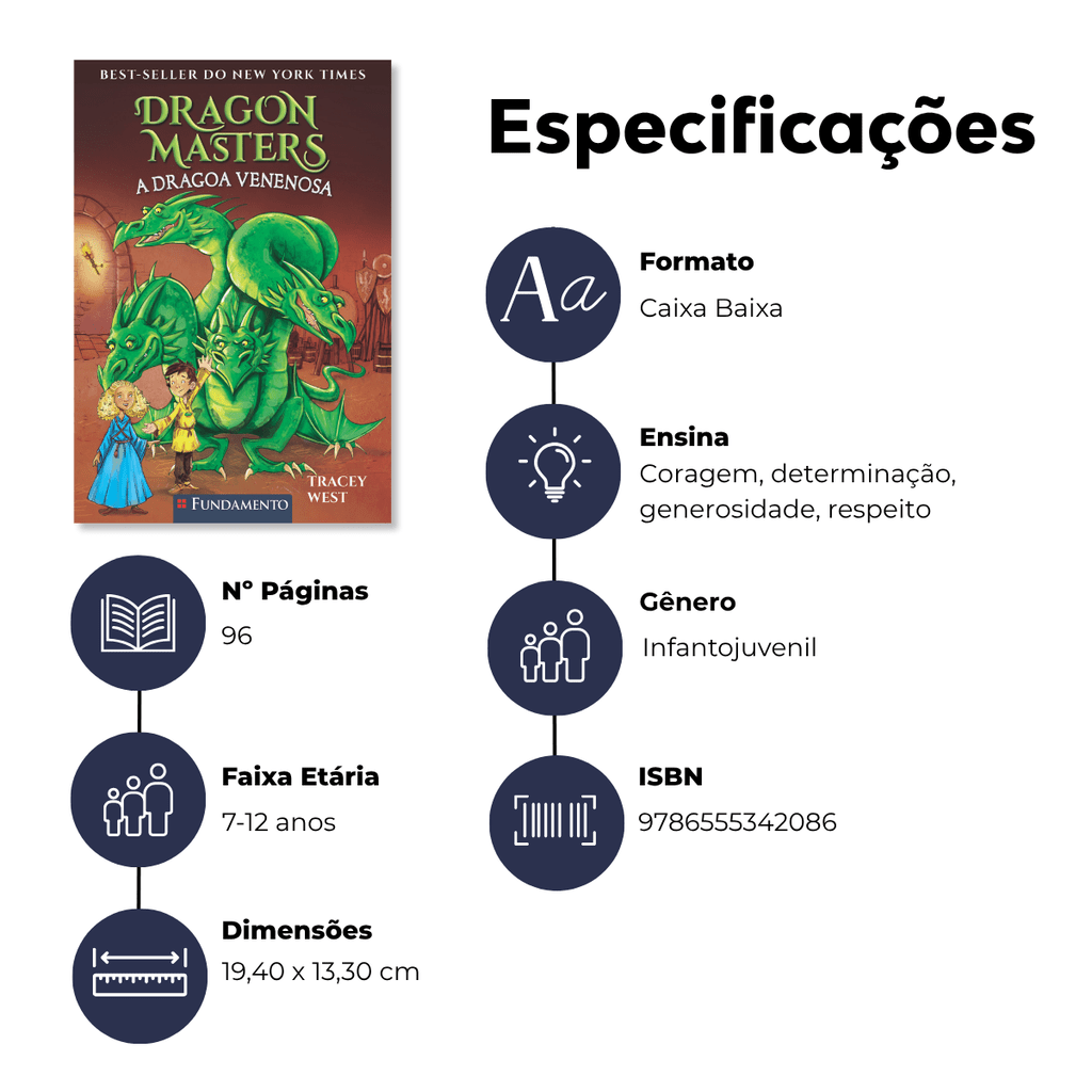 Dragon Masters 05: a Dragoa Venenosa - Editora Fundamento livro_infantil