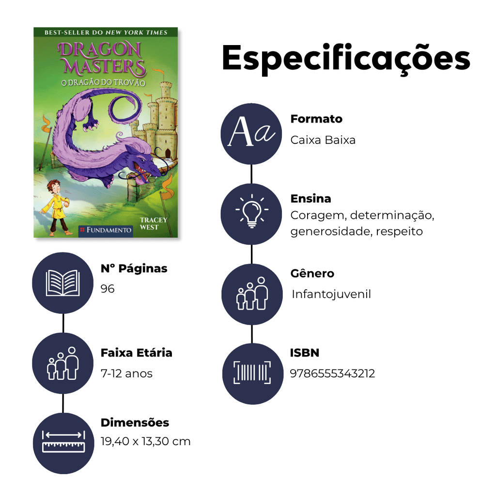 Dragon Masters 08: o Dragão do Trovão - Editora Fundamento livro_infantil