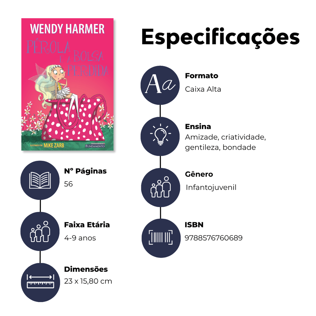 Fada Pérola - Pérola e a Bolsa Perdida - Editora Fundamento livro_infantil