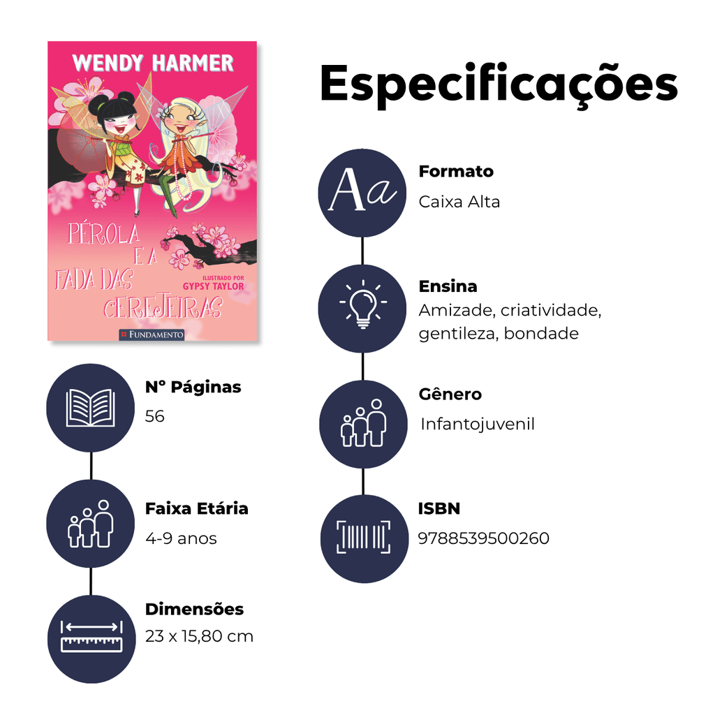 Fada Pérola - Pérola e a Fada das Cerejeiras - Editora Fundamento livro_infantil
