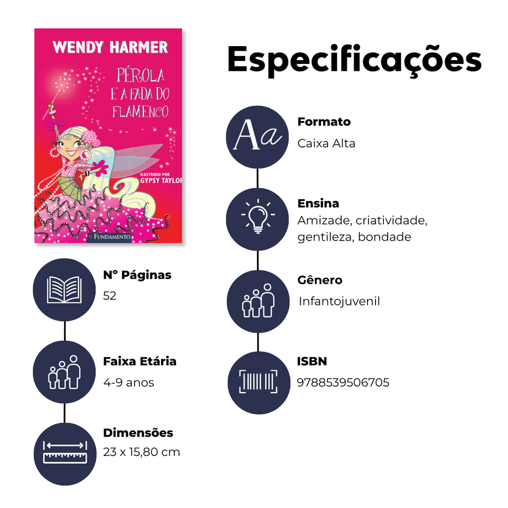 Fada Pérola - Pérola e a Fada do Flamenco - Editora Fundamento livro_infantil