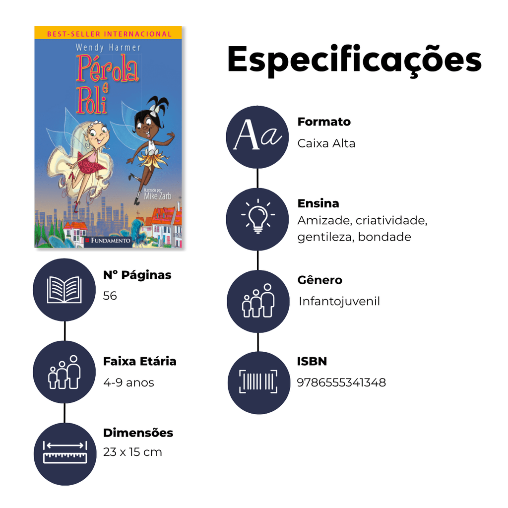 Fada Pérola - Pérola e Poli - Editora Fundamento livro_infantil