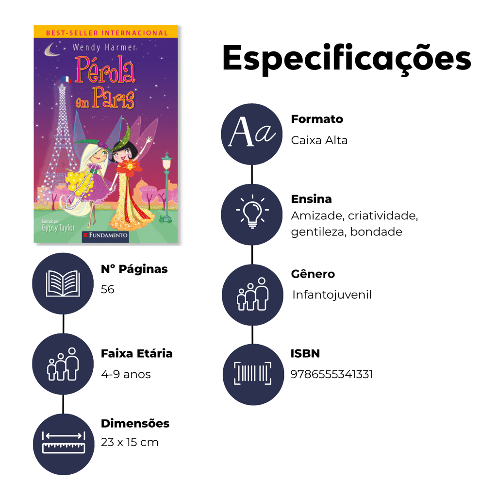 Fada Pérola - Pérola em Paris - Editora Fundamento livro_infantil