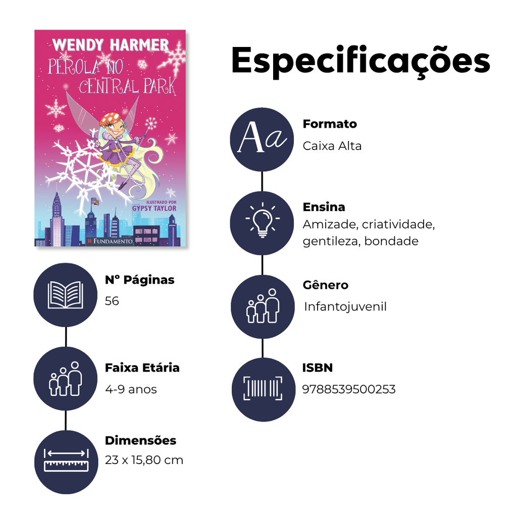 Fada Pérola - Pérola no Central Park - Editora Fundamento livro_infantil