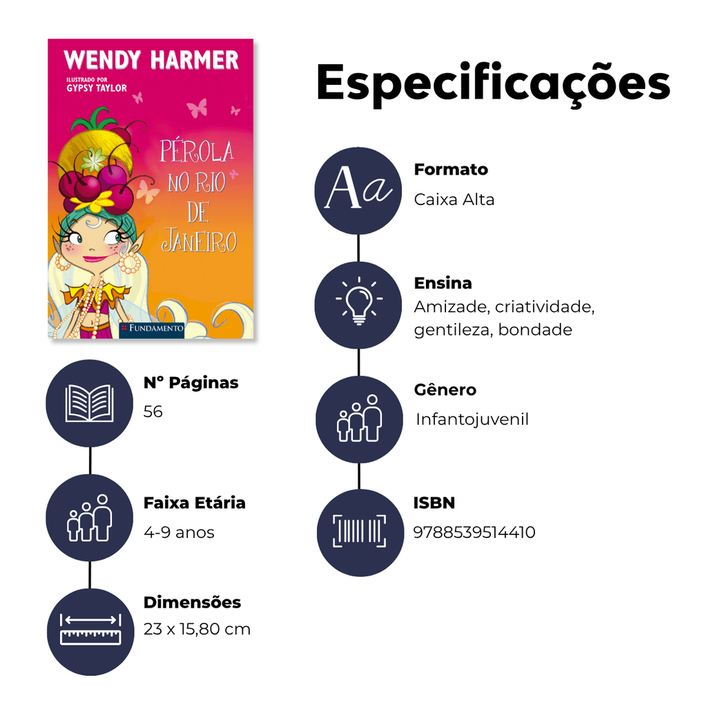 Fada Pérola - Pérola no Rio de Janeiro - Editora Fundamento livro_infantil