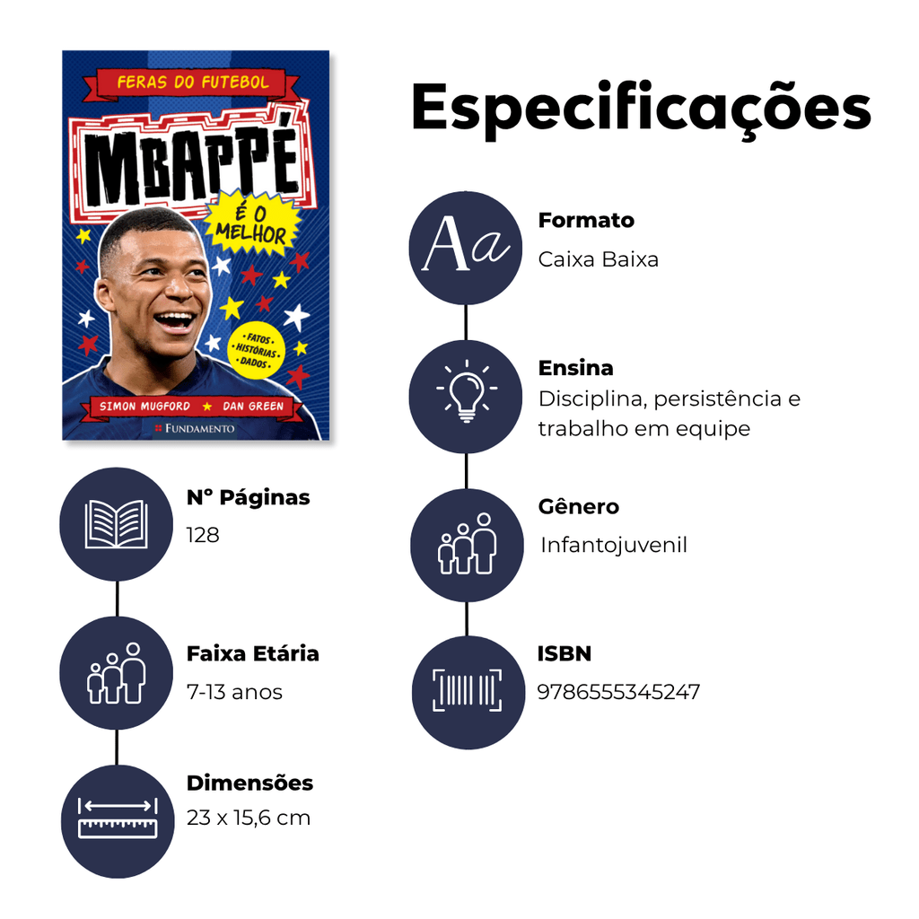Feras do Futebol: Mbappé - Editora Fundamento livro_infantil