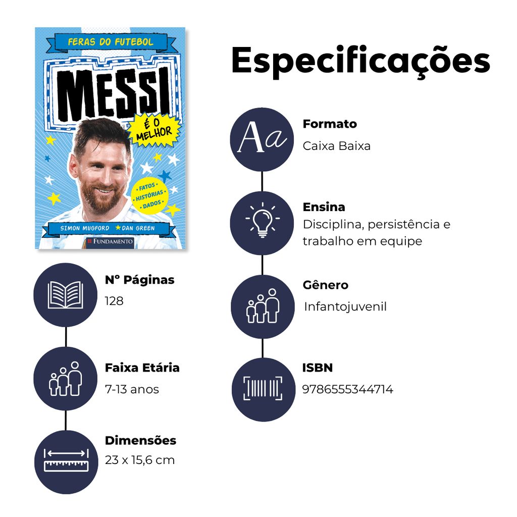 Feras do Futebol: Messi - Editora Fundamento livro_infantil