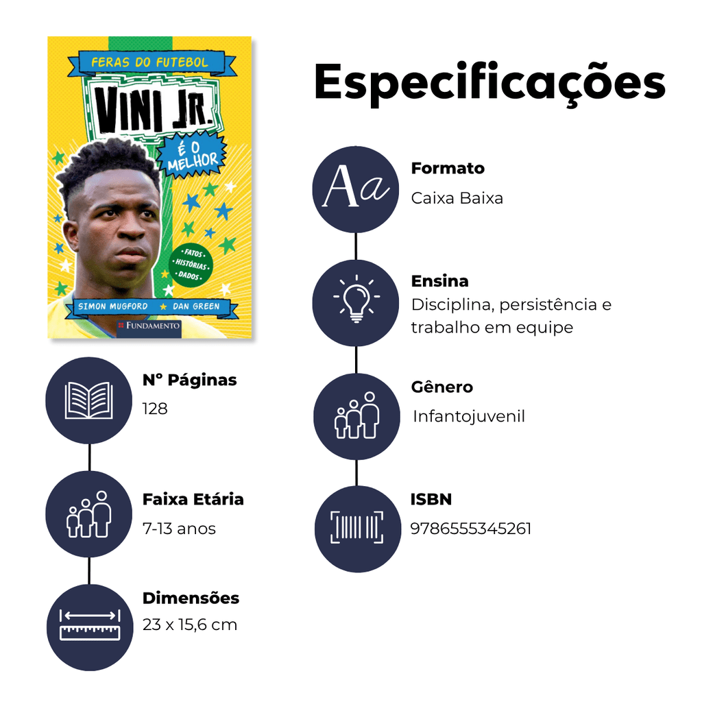Feras do Futebol: Vini Jr. - Editora Fundamento livro_infantil