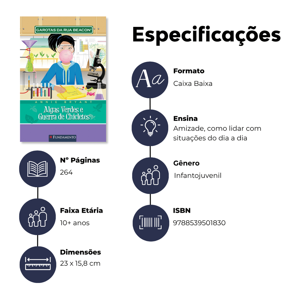 Garotas da Rua Beacon - Algas Verdes e Guerra de Chicletes - Editora Fundamento livro_infantil
