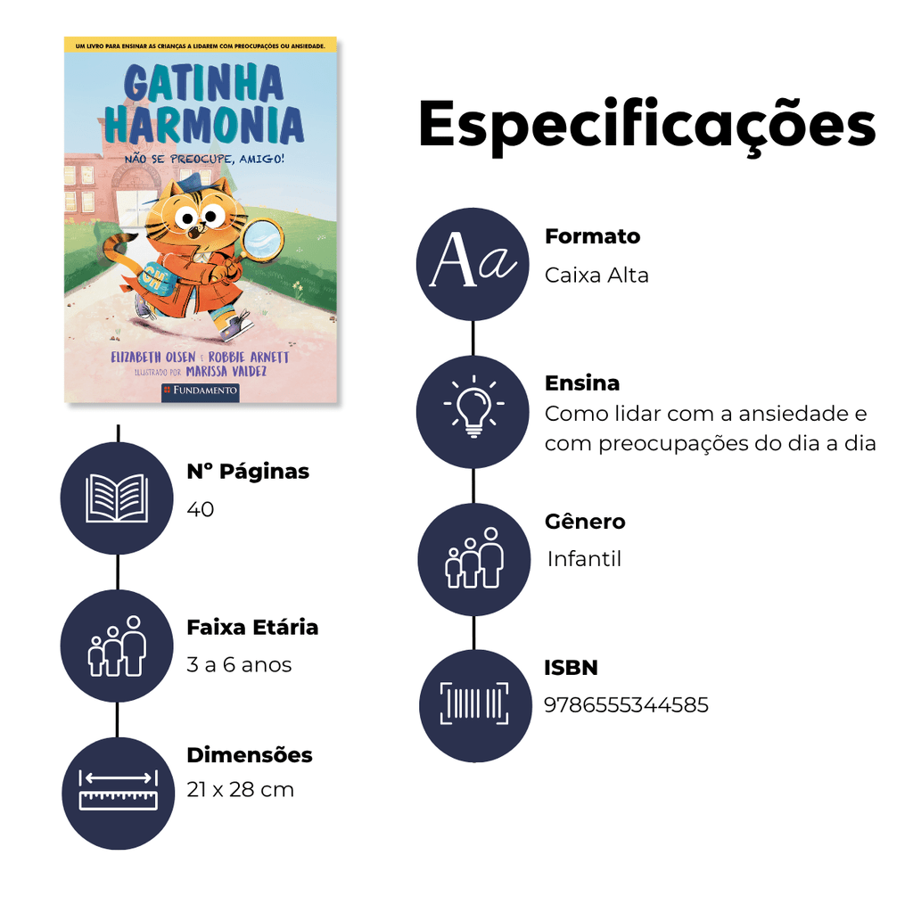 Gatinha Harmonia: Não Se Preocupe, Amigo! - Editora Fundamento livro_infantil