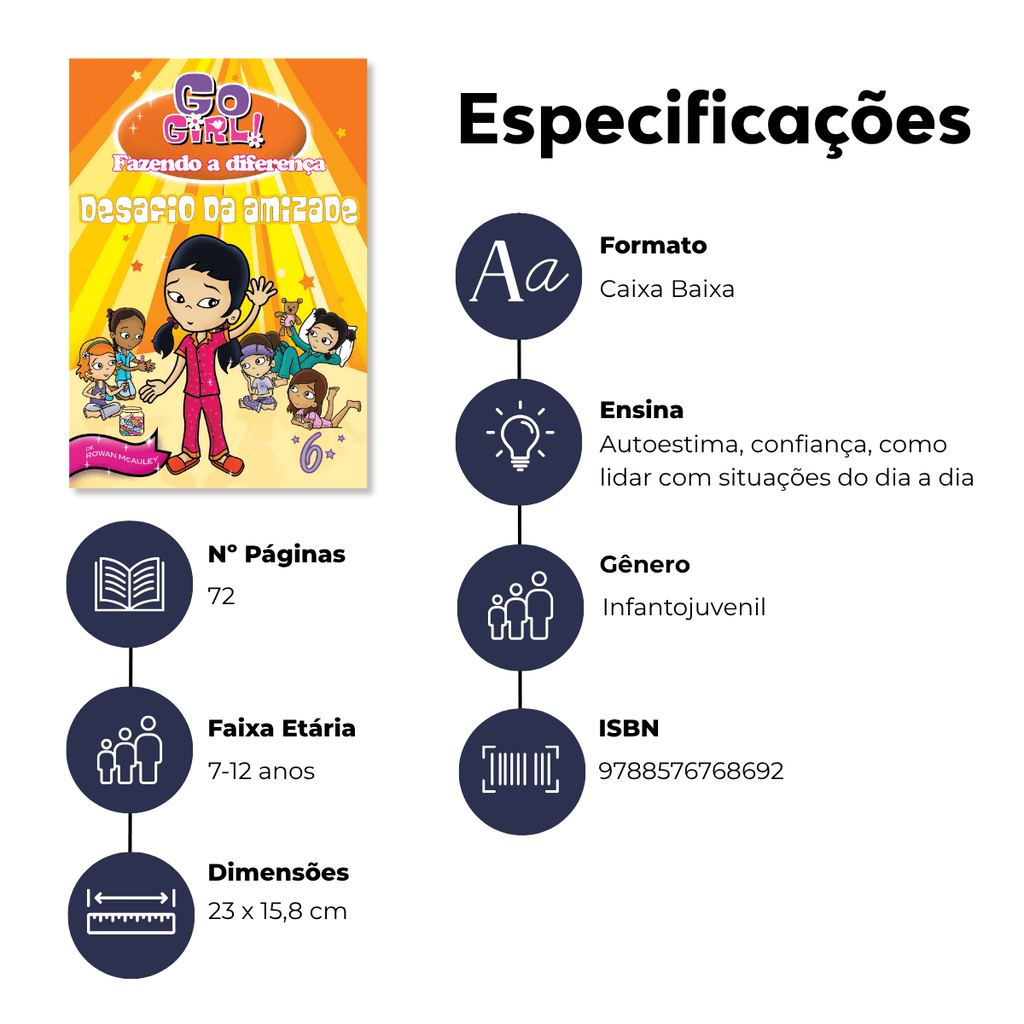 Go Girl Fazendo a Diferença - Desafio da Amizade - Editora Fundamento livro_infantil
