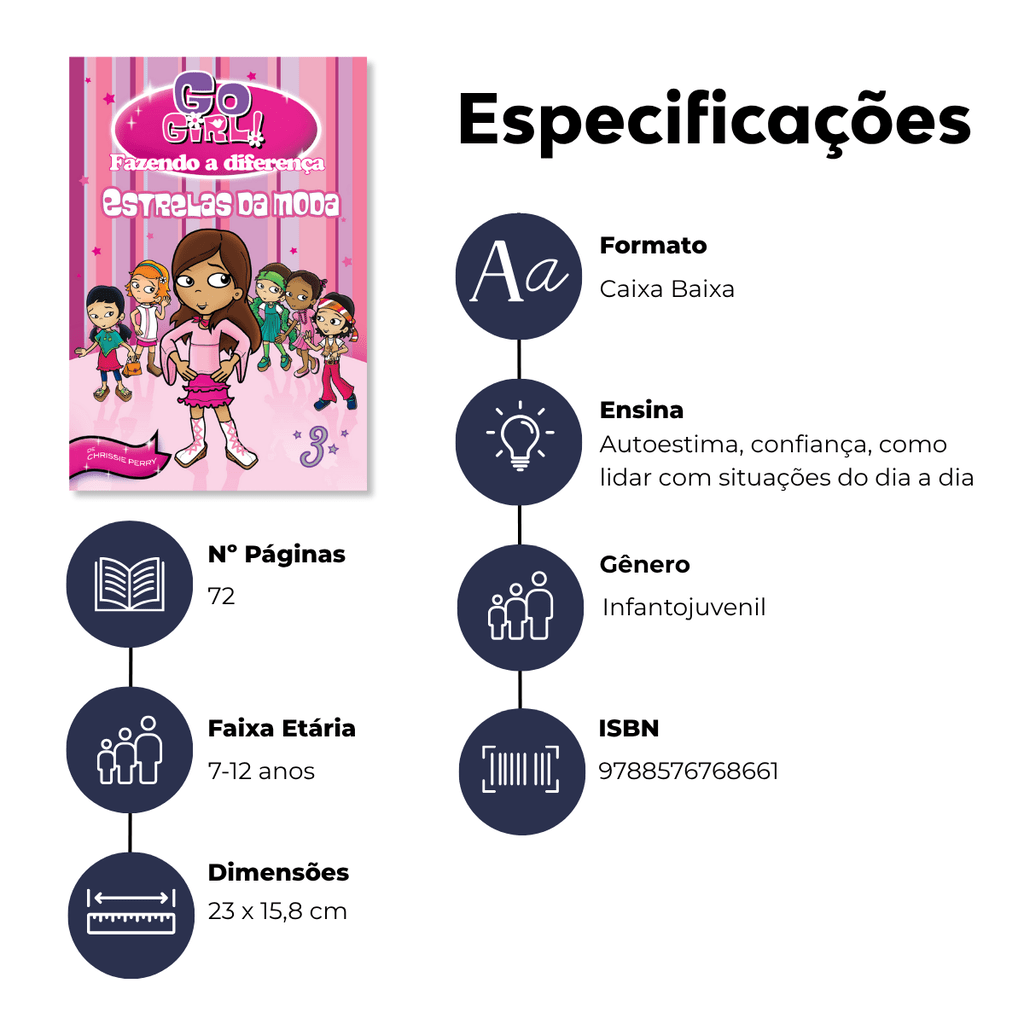 Go Girl Fazendo a Diferença - Estrelas da Moda - Editora Fundamento livro_infantil