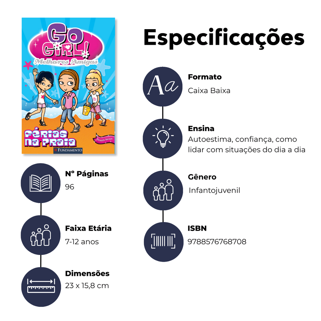 Go Girl Melhores Amigas - Férias na Praia - Editora Fundamento livro_infantil