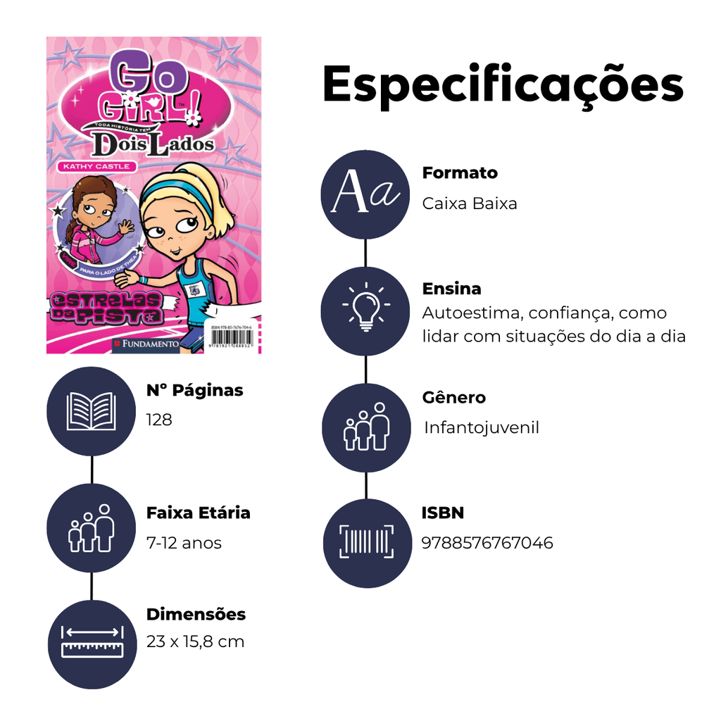 Go Girl Toda Historia Tem Dois Lados - Estrelas da Pista - Editora Fundamento livro_infantil