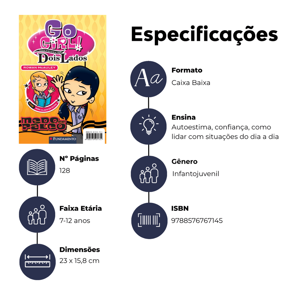 Go Girl Toda Historia Tem Dois Lados - Medo de Palco - Editora Fundamento livro_infantil