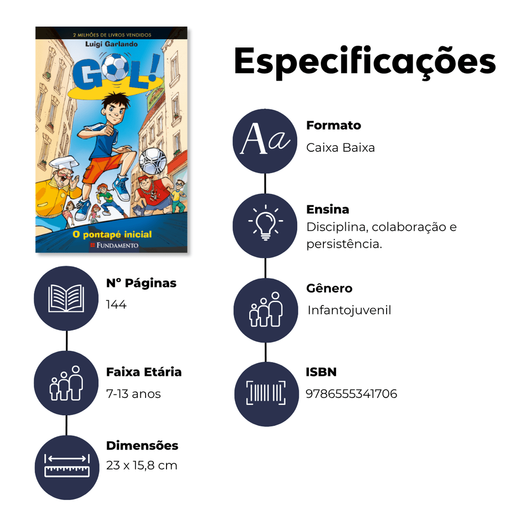 Gol 1 - O Pontapé Inicial - Editora Fundamento livro_infantil