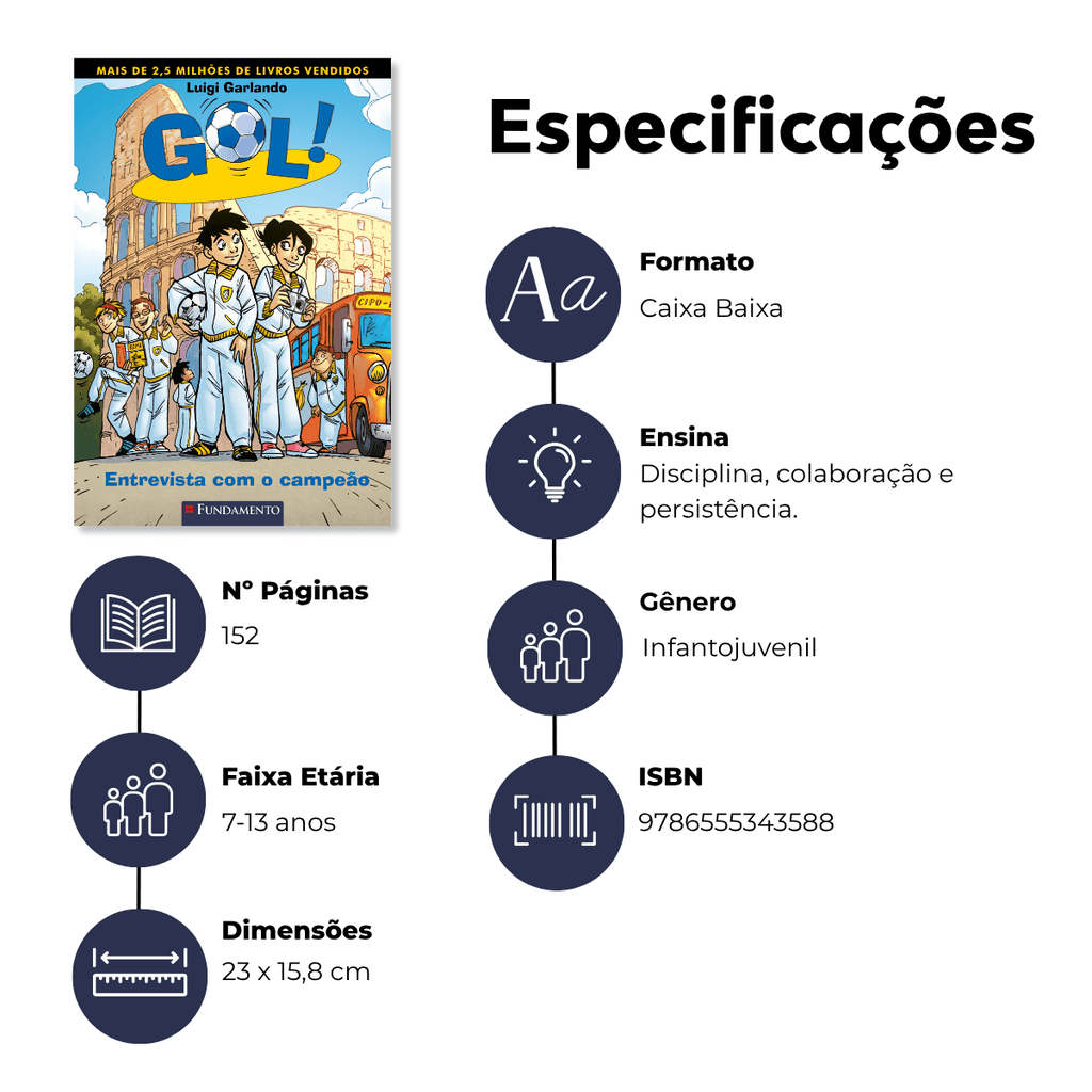 Gol 11 - Entrevista com o Campeão - Editora Fundamento livro_infantil