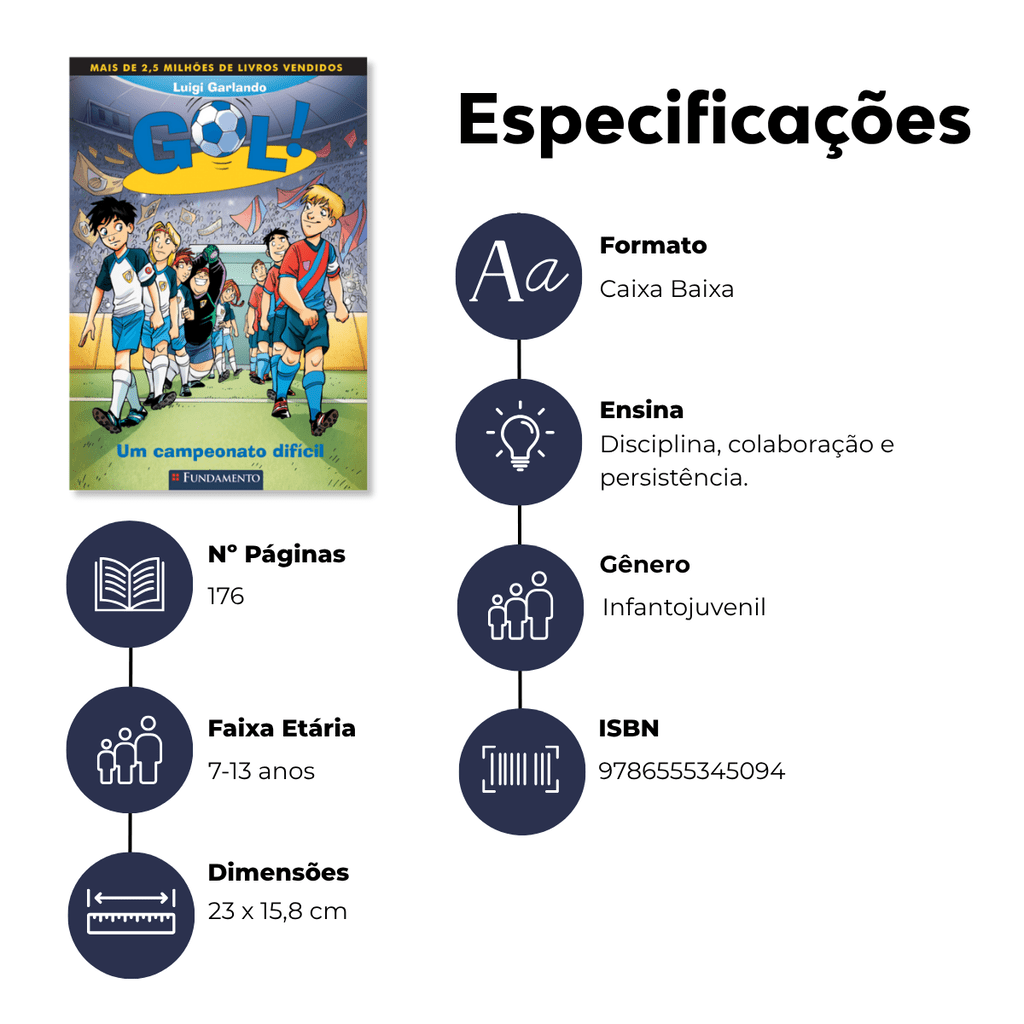 Gol 13 - Um Campeonato Difícil - Editora Fundamento livro_infantil